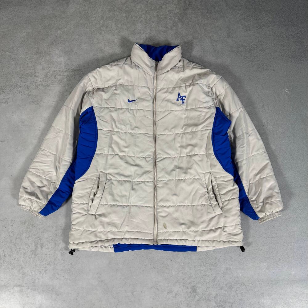 Nike Team Air Force Reversible Puffer Jacket Blue Beige - Size: L